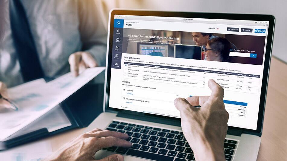 Безкоштовні онлайн-інструменти планування від KONE дозволяють уникнути перевірки припущень і виснажливих досліджень на ключових етапах планування ліфтів і ескалаторів.